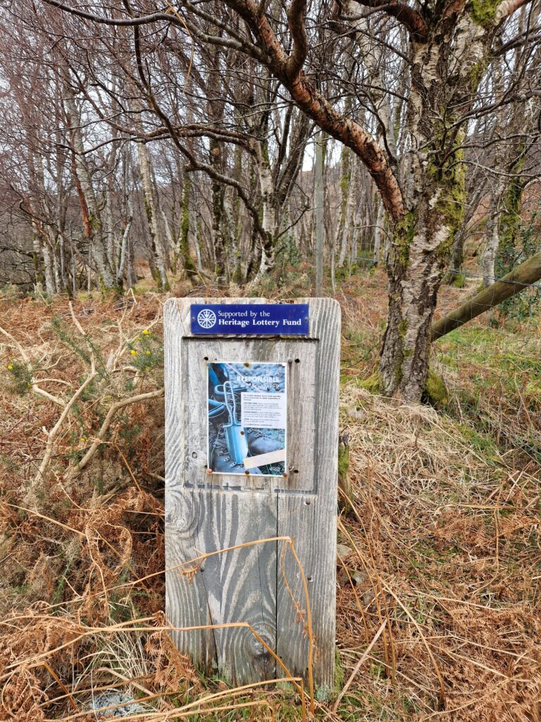 Schild am Beginn des Stac Pollaidh circuit